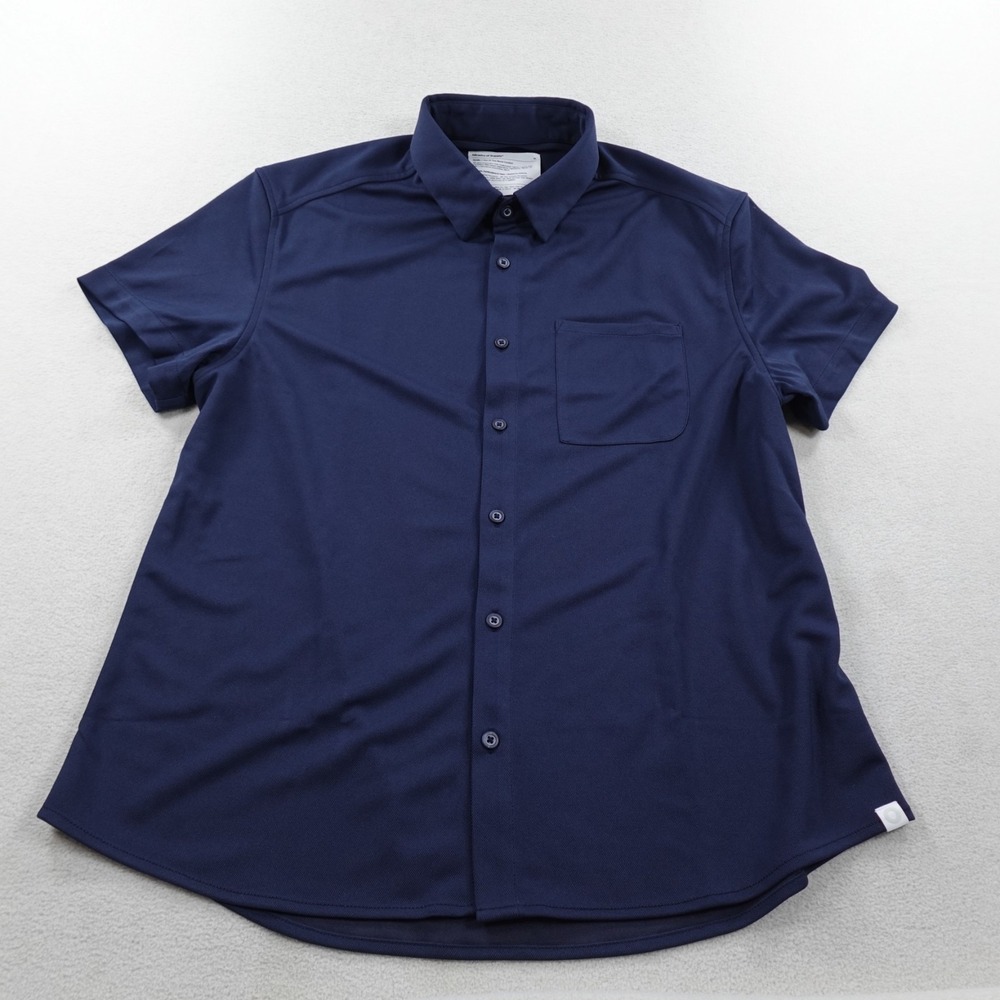 Ministry Of Supply Apollo Button Up Shirt Mens Medium Navy Blue Performance